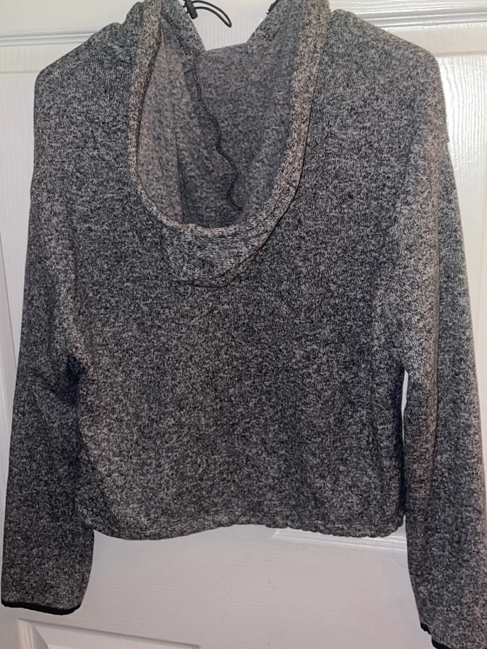 PINK Victoria's Secret Gray Marled Hooded Crew Sweater